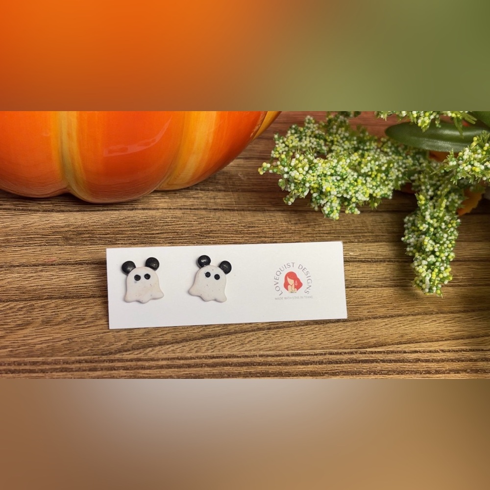 Handmade Mickey Mouse Ghost 👻 Stud Earrings